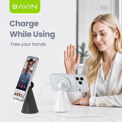 BAVIN PS106 Mini Portable Strong Magnetic Desktop Phone Stand w/ 180° Rotation Holder for iPhone, Android