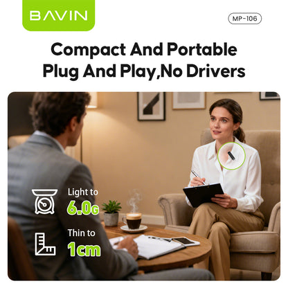 BAVIN MP106 Wireless Lavalier Type-C Port Microphone w/ 360° Sound Pick Up For Vlog & Live Stream