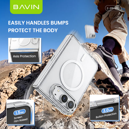 BAVIN PS iPhone Duo Transparent Ultrathin Magnetic Phone Case Shockproof Hinge Protection Phone Cover