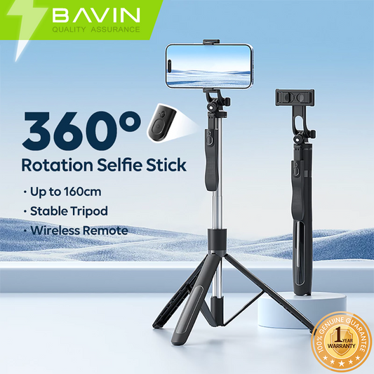 BAVIN D-Z-P15 360° Selfie Stick Tripod w/ Bluetooth Remote