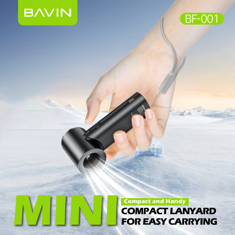 BAVIN BF-001 Portable Mini Turbo Jet Fan Rechargeable w/ Up to 5 Gears Powerful Wind Speeds