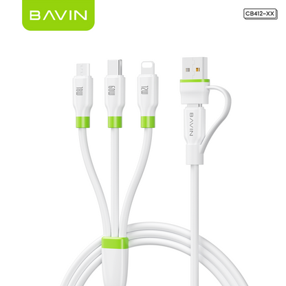 BAVIN CB412 1m/1.2m Fast Charging Cable Supports 12W/18W/30W/60W for Micro/iPhone/ Type-C & High Speed