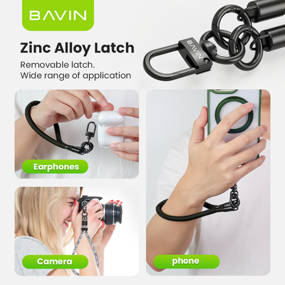 BAVIN BE14 Phone Lanyard Wrist Strap Ultra Thick Rope Stylish for Phone Case with Safety Clip
