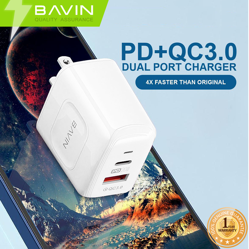 BAVIN C-PC801 20W PD Fast Charger with Dual Port for iPhone 15 Series