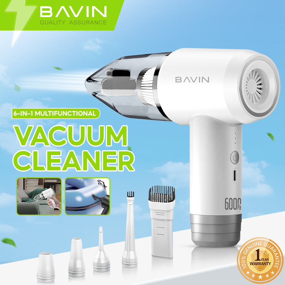 BAVIN Z-VC01 Handheld 6 in 1 Wireless Portable Wet & Dry Vacuum Cleaner 6000Pa Suction Rechargeable