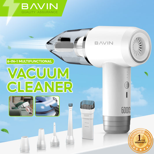 BAVIN Z-VC01 Handheld 6 in 1 Wireless Portable Wet & Dry Vacuum Cleaner 6000Pa Suction Rechargeable