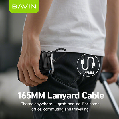 BAVIN U-CB396 60W PD Mini Fast Charging Lanyard Data Cable Type-C to Type-C & Type-C to iPh for Phone & Powerbank