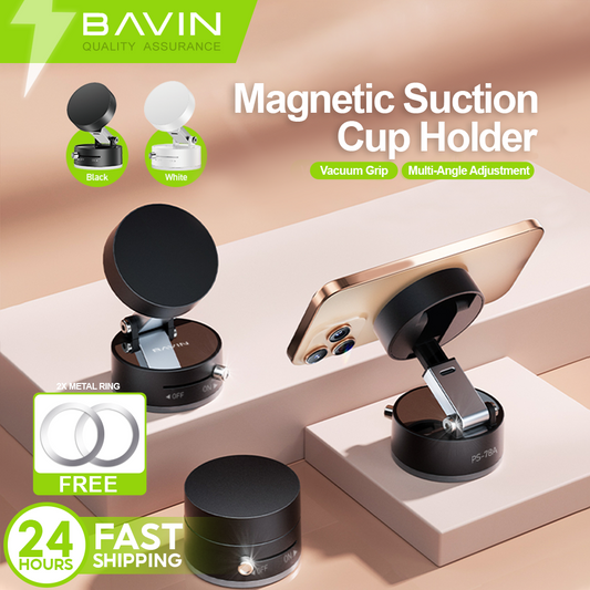 BAVIN D-S-PS78 Portable Magnetic Phone Holder w/ Vacuum Grip & Multi-Angle Adjustment