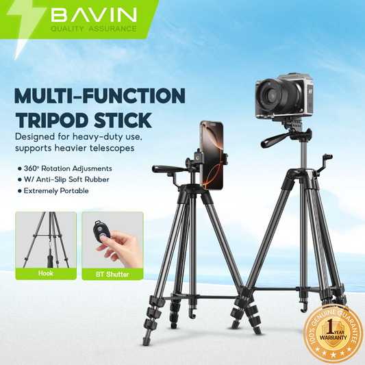 BAVIN D-Z-P21 Wireless Tripod with Bluetooth Remote for Camera & Phone