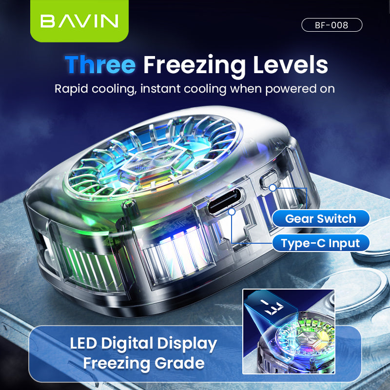 BAVIN Magnetic Gaming Phone Cooler | Fast Cooling, Heat Dissipation & Adjustable Fan Compatible for iPhone & Android