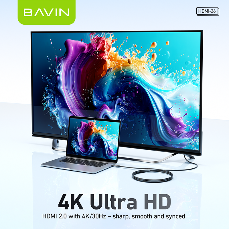 BAVIN U-HD-26-XX 4K USB-C to HDMI High-Speed Adapter Cable Plug & Play Converter