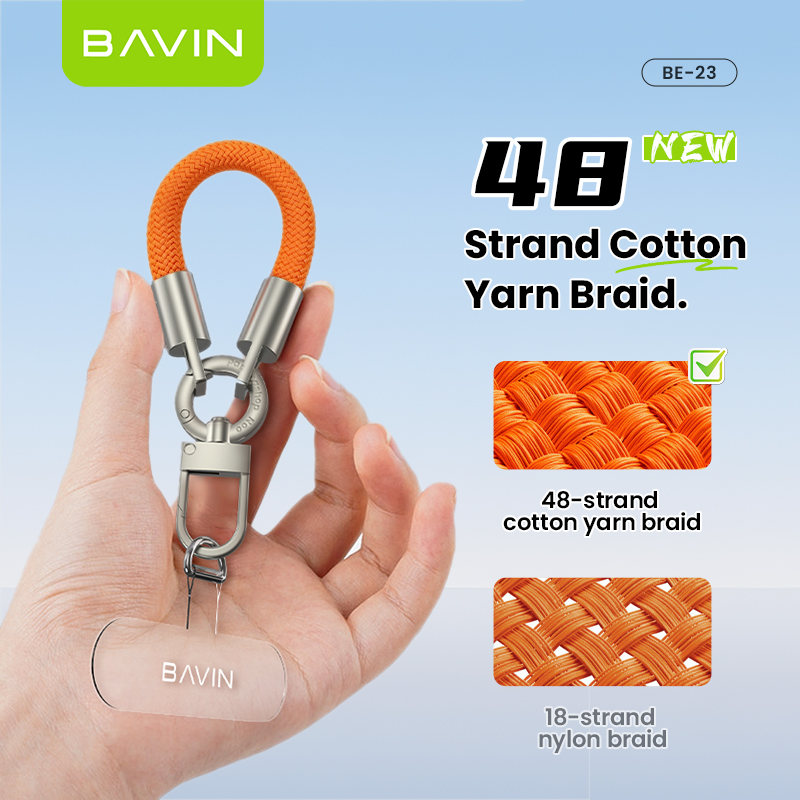 BAVIN BE23 Portable Multi-Purpose 8cm Finger Strap Braided Phone Lanyard For Keychain & TWS Earbuds
