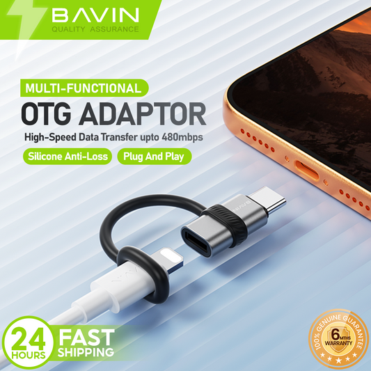 BAVIN O99 OTG Adapter USB / Type-C Port Converter 480Mbps High-Speed Data Transfer for Type-C, iPhone & Micro Devices