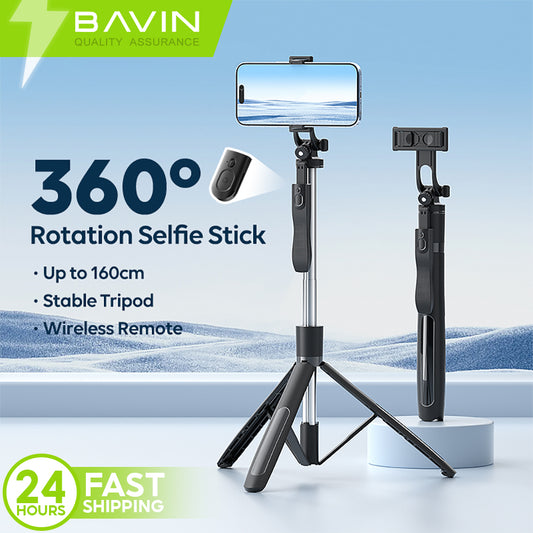 BAVIN D-Z-P15 360° Selfie Stick Tripod w/ Bluetooth Remote
