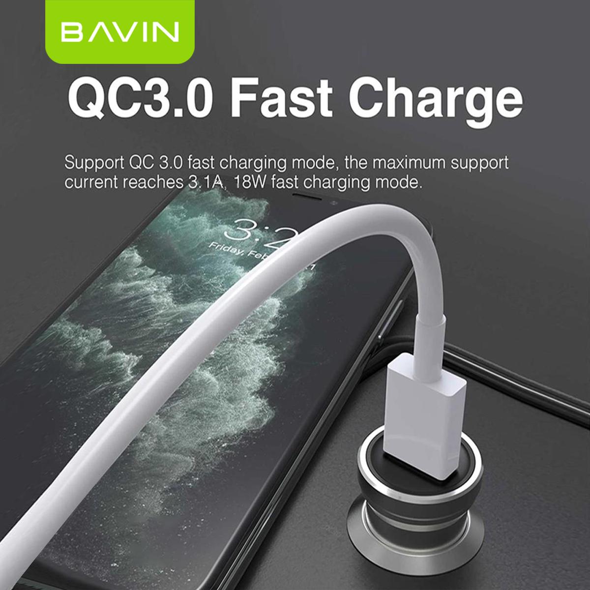 BAVIN C-C-PC362 18W Car Charger w/ Fast Charging USB Port