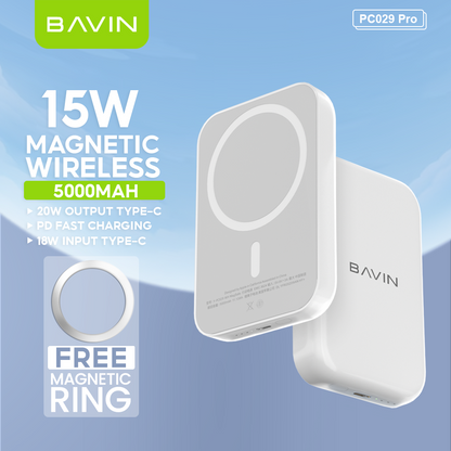 BAVIN Y-PC029P 5000mAh / 10000mAh Wireless Fast Charging Powerbank w/ USB-C Input/Output