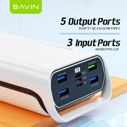 BAVIN Y-PC077 Pro 40000mAh Fast Charging Powerbank w/ 4 USB Outputs & 3 Input