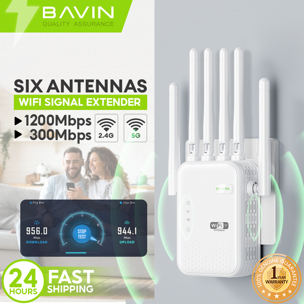 BAVIN PC2053 / PC2055 Wireless WiFi Repeater AP Signal Extender 2.4G / 5G Supports Up To 1200Mbps