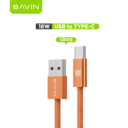 BAVIN CB413 / CB415 PD 60W Type-C Fast Charging 1m Braided Cable w/ High-Speed Data Transfer for iPhone 15-17 & Android Devices