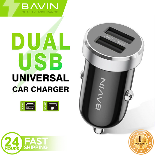 BAVIN PC862 Fast Charging Car Charger Dual USB Port Mini Size Multi-Protection for Micro/iPhone