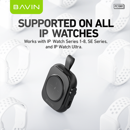BAVIN PC1081 Portable Travel Wireless Magnetic Charger Power Bank 900mAh for iPhone Watch 8 7 6 5 4 3