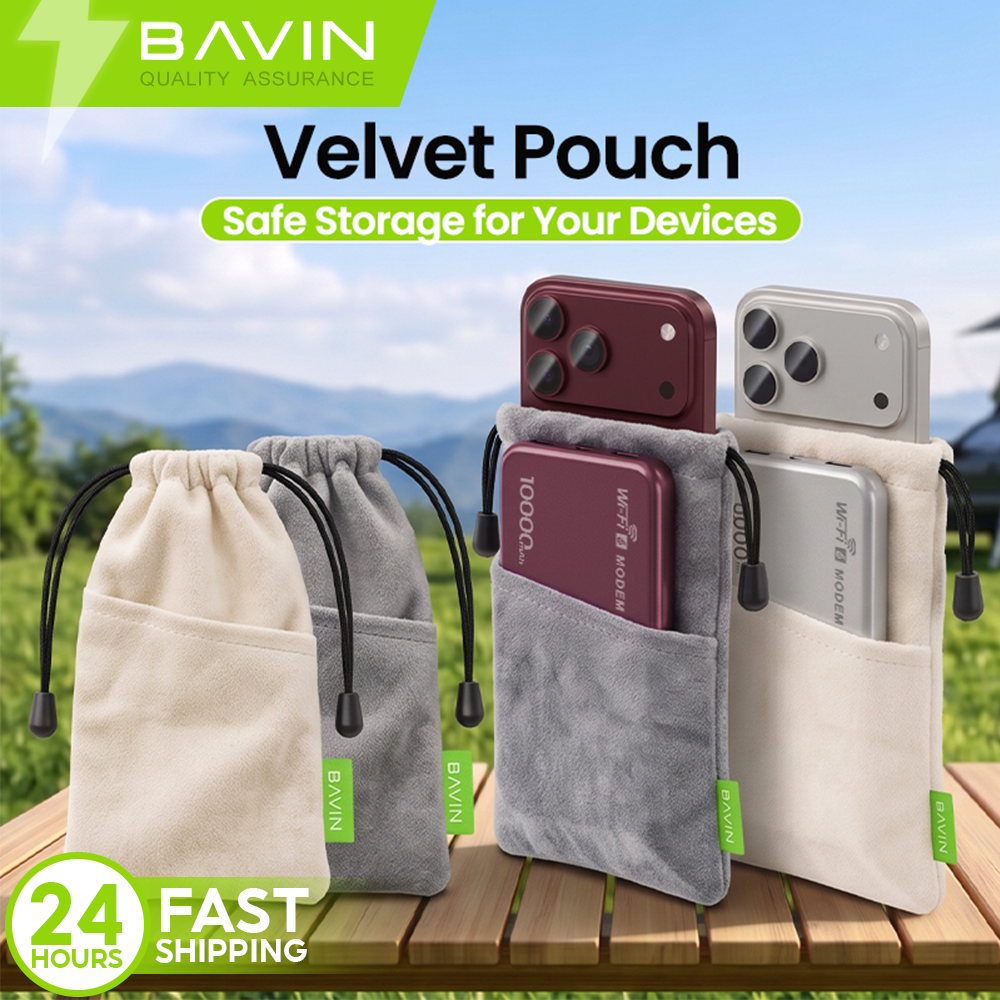 BAVIN ET10 Phone Pouch Dual Pocket Dust Resistant for Powerbank & Mobile Accessory Storage Bag
