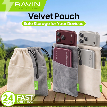 BAVIN ET10 Phone Pouch Dual Pocket Dust Resistant for Powerbank & Mobile Accessory Storage Bag