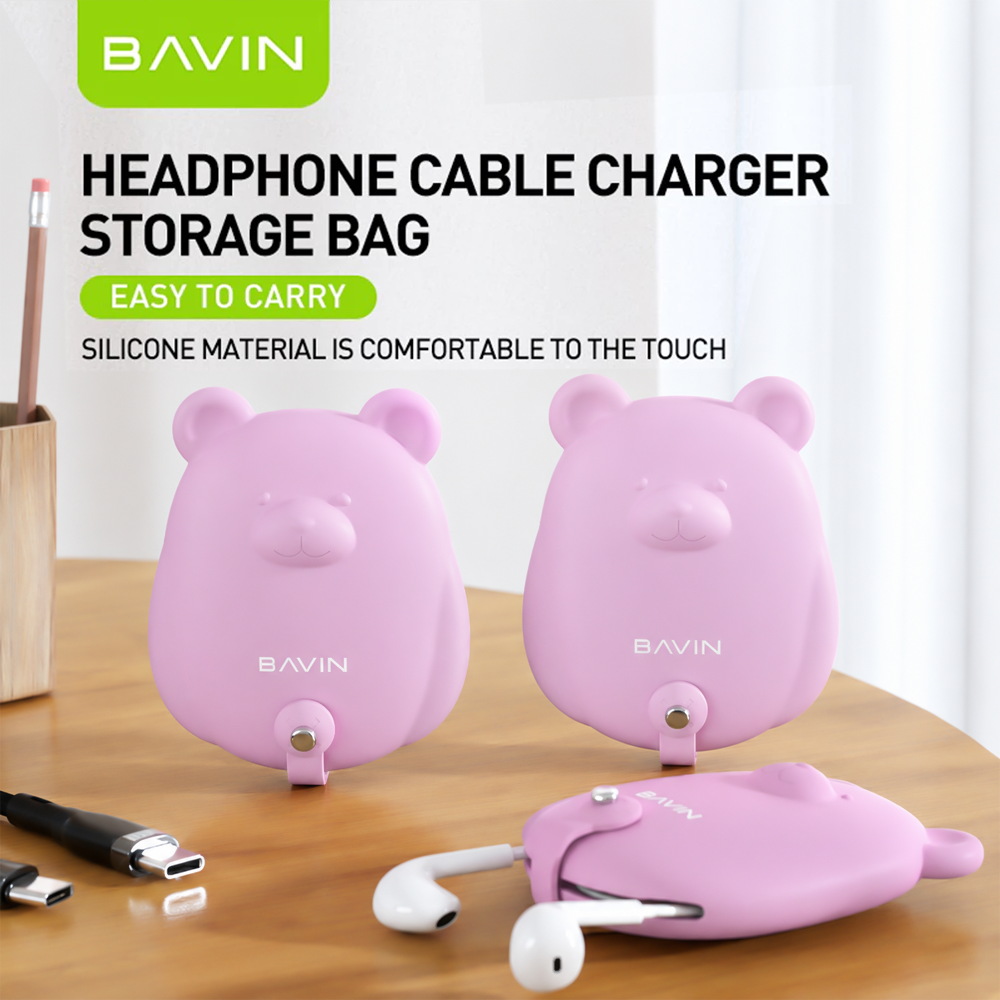 BAVIN BE03 Mini Bear Data Cable / Earphone Storage Bag Gadgets Storage Bag Organizer Accessories
