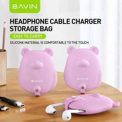 BAVIN BE03 Mini Bear Data Cable / Earphone Storage Bag Gadgets Storage Bag Organizer Accessories