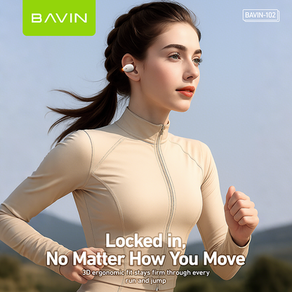 BAVIN HB-BA-102 Open-Ear TWS Bluetooth Earbuds w/ LED Light, Touch Controls, AI Voice Assistant & Translation