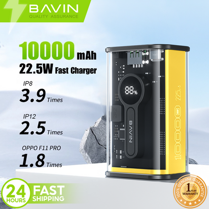 BAVIN PC1012 10000mAh Fast Charging Powerbank with 22.5W USB Charging / Type-C Input & Output