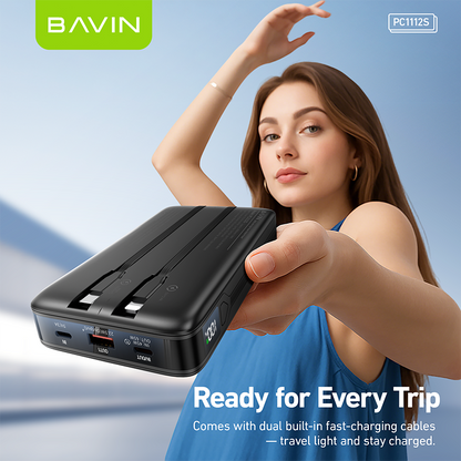 BAVIN PC1112S 20000mAh / 25000mAh 100W Fast Charging Powerbank w/ Built-in Cables, Supports Phones & Laptop