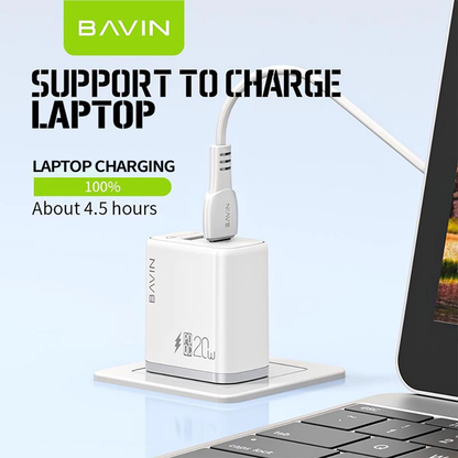BAVIN PC828 / PC827 20W PD Fast Charging Charger Dual Type-C & USB Port Adapter for iPhone 16 Series
