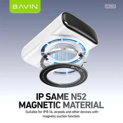 BAVIN PC1056 10000mAh Wireless Powerbank 15W Magnetic Charging with 22.5W USB QC3.0 Fast Charging