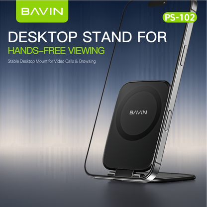 BAVIN PS102 Portable Mini Ultra-thin Magnetic Phone Stand Holder Adjustable for iPhone 14-17 / Android