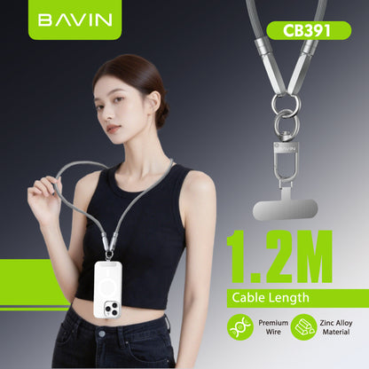 BAVIN U-CB391 2-in-1 30W PD Portable Fast Charging & Data Transmission Cable 1.2M Lanyard Type-C to iPhone / Type-C to Type-C