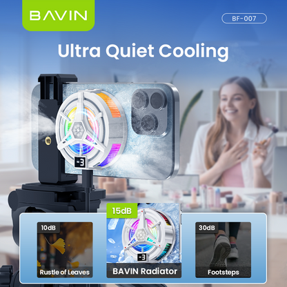 BAVIN BF-007 Magnetic Phone Gaming Cooler Portable Semiconductor Cooling Fan w/ 3 Speed Adjustment for Smartphones