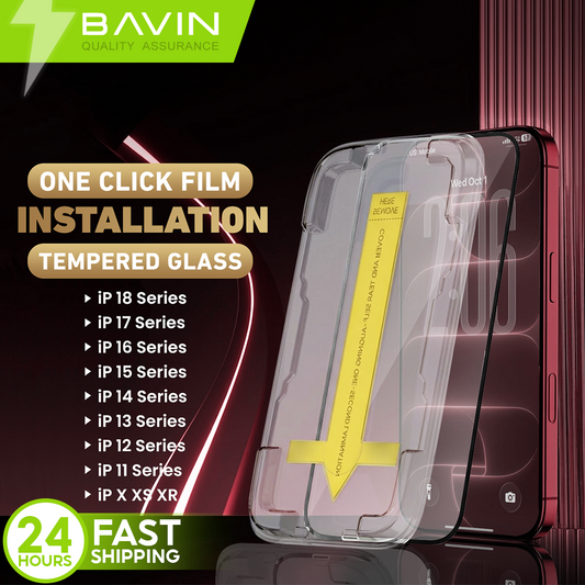 BAVIN Q3 One Click Series Screen Protector Tempered Glass Full Screen for iPhone X/XS/11/12/13/14/15/16/16E/17 Series