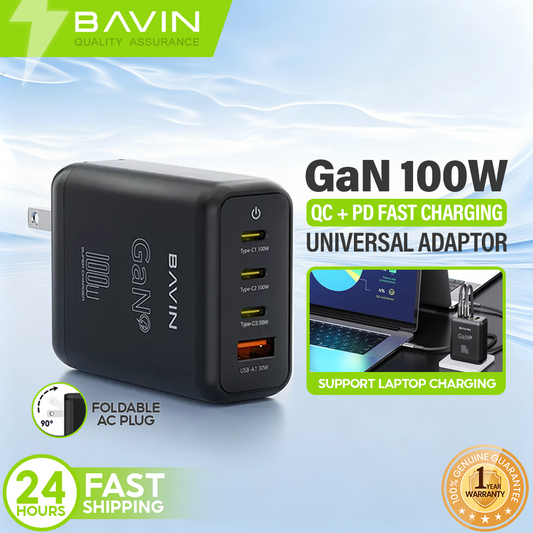 BAVIN PC927 100W GaN Multi-Port Fast Charger for Type-C & USB