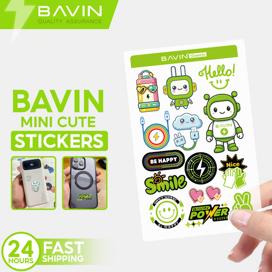 BAVIN Cute Cartoon Character Stickers Transparent DIY Decorative Sticker Suitable for Powerbank, Laptop & Smartphones