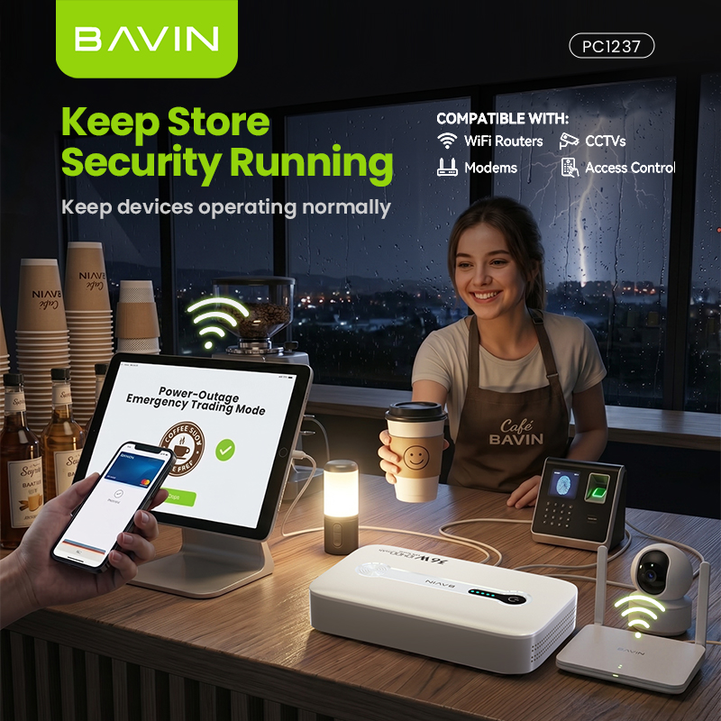 BAVIN PC1236 18W 8800mAh / 36W 10400mAh Mini DC UPS Battery Backup Powerbank for WiFi Router , CCTV