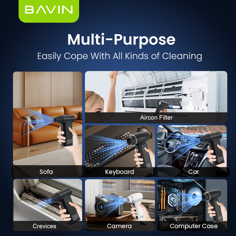 BAVIN Z-VC03 130,000RPM / Z-VC04 80,000RPM Portable Mini Compressed Air Duster for Deep Cleaning w/ Extremely Turbo Airflow