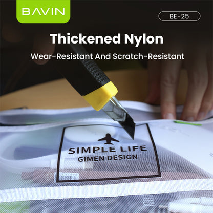 BAVIN BE25 Multi-functional Portable Transparent Double-Layer Nylon Mesh Storage Pouch Bag w/ Zipper