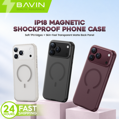 BAVIN YX307 Magnetic Solid Color Shockproof Case Full Coverage Anti-Scratch for iP18/17 Pro, Pro Max