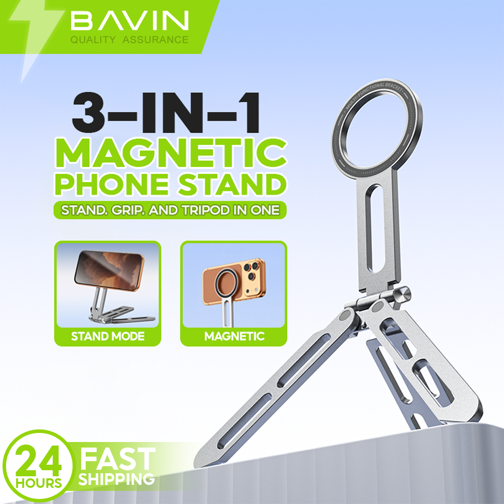 BAVIN PS91 3in1 Magnetic Phone Holder Tripod Mount Portable Foldable Handheld Stand for iPhone 17, Android