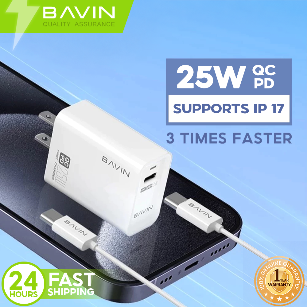 BAVIN PC657 25W PD Fast Charging Adapter Type-C Power Delivery Charging Compatible for iPhone 17