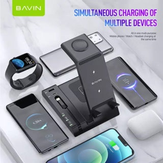 BAVIN C-W-PC056 15W 6in1 Wireless Charging Station for iPh 16 Series