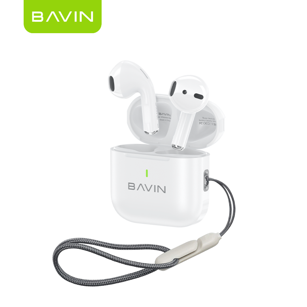 BAVIN HB-BA-86 TWS Wireless Earbuds | Hi-Fi Sound | Smart Touch | Long Battery | Bluetooth Compatible + Lanyard