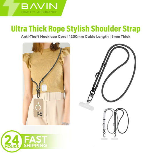 BAVIN BE13 Crossbody Phone Lanyard Necklace Strap Long Universal Strap for Phone Case w/ Safety Clip