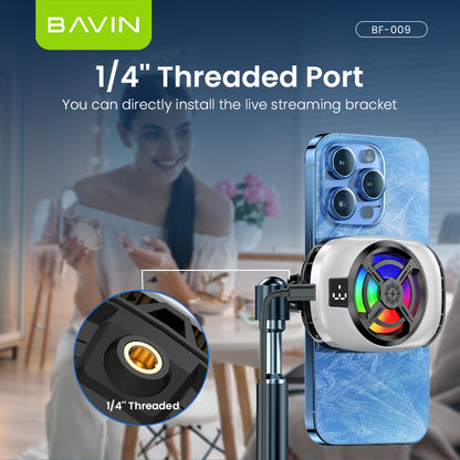 BAVIN BF-009 Gaming Phone Cooler Semiconductor Radiator w/ Clip-On Mount Dual Vent Airflow & Silent Cooling